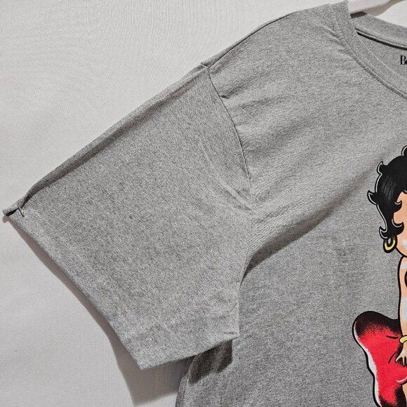 New 80s RETRO VINTAGE GREY BETTY BOOP GRAPHIC T-SHIRT TEE L - Picture 3 of 5